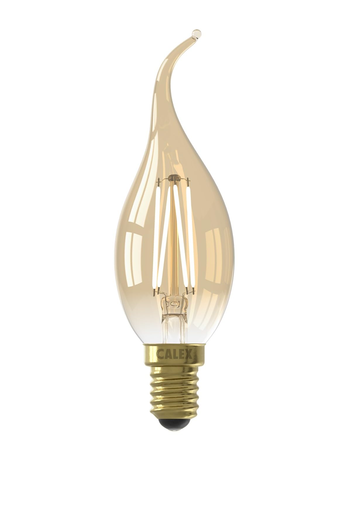 CALEX Filament Bent-Tipped Candle 240V 3.5W E14 Gold 2100K Dimmable
