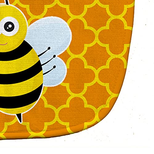 Caroline's Treasures Bee on Quatrefoil Baby Bib, Orange, Large3