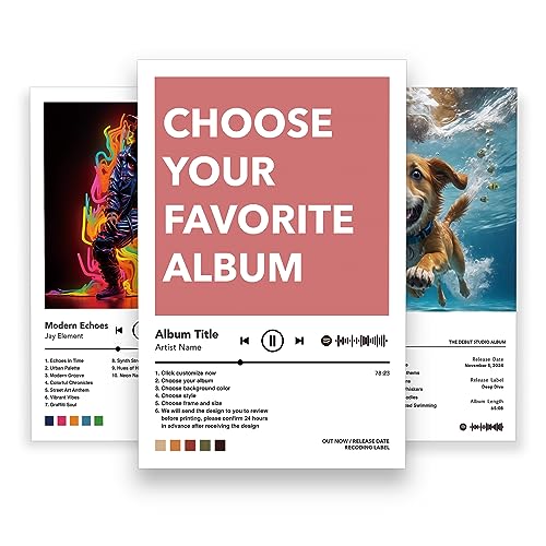 Pósteres artísticos de portada de álbum personalizados, impresiones de portada de álbum, póster artístico de pared, regalo personalizable personalizado, regalos de cumpleaños para mejor amigo para él