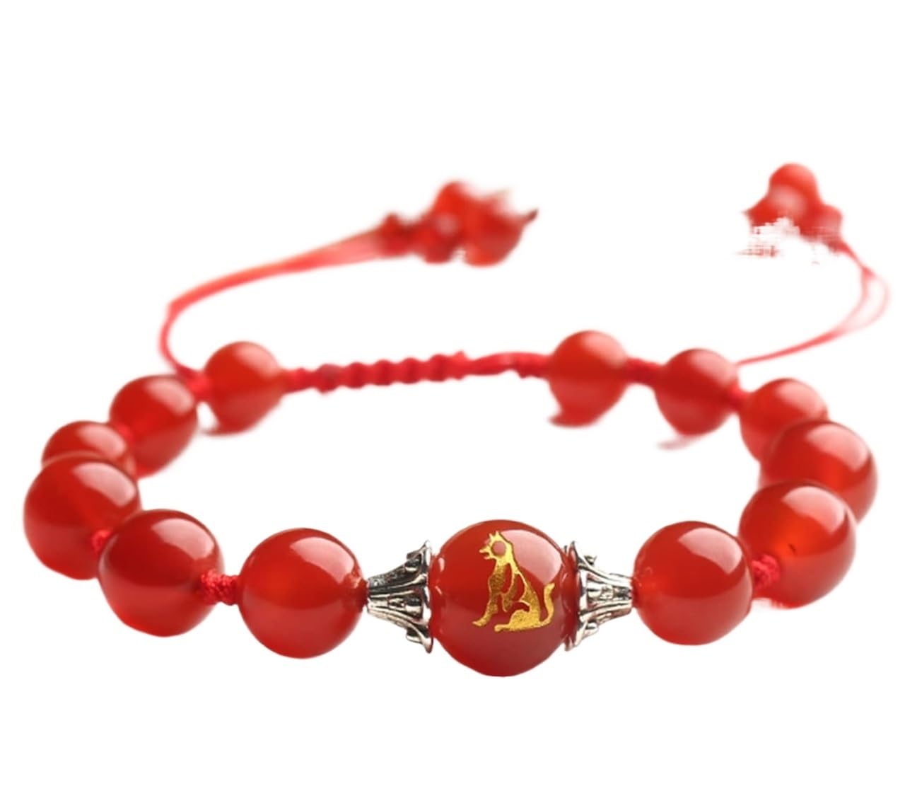 Pulsera de Piedras Preciosas Naturales, Pulsera de Hilo Rojo, Pulsera de Riqueza de 12 Animales del zodíaco, Pulsera de Amuleto de la Suerte, Pulsera Ajustable para protegerse de los Malos espíritus,