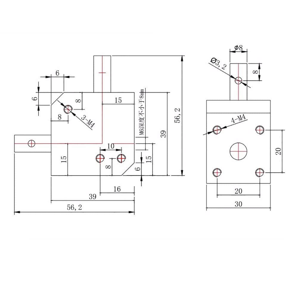 LeTkingok Right Angle Tapered Bevel Gearbox, Mini 1 Module 20 Teeth 90° Angle Drive Steering Gear Device Speed Ratio 1:1 Double 8MM Shaft