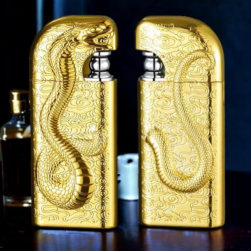 Encendedor soplete para hombre diseño serpiente dorado miniatura 7