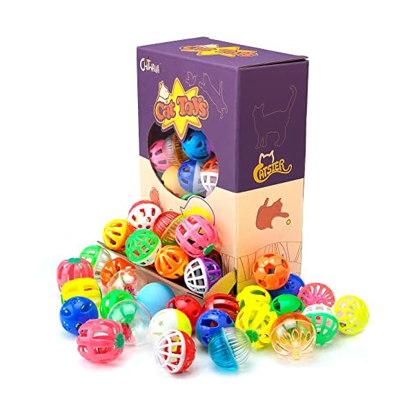 Chiwava Plastikglocke Katzenball Katzen Kätzchen Verfolgung Spielzeug Größe 1,6 "~ 1,8" 8 Arten sortierte Farbe – Bild 4