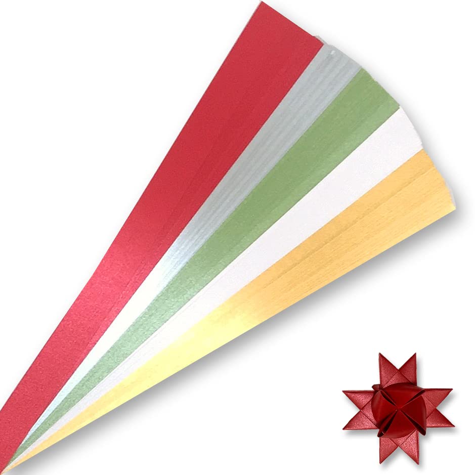 Tiras De Papel En Tonos Verdes (8 Colores) Para Hacer Estrellas Fröbel De Moravia (varios Tamaños, 100 Tiras Por Paquete) - México