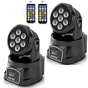 2Pcs Tête Mobile LED DELIBANG, RGBW LED Lyre Effets de DJ Lumière avec Voiture/Maître-Esclave/ DMX512 Modes d’impôt pour la fête de la fête DJ Disco Bar Club Show