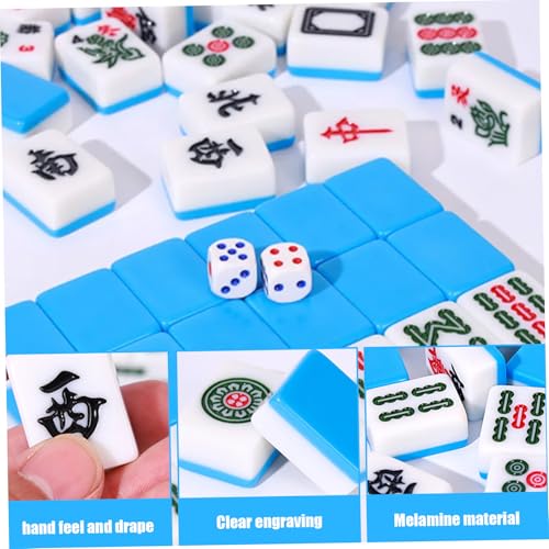Mahjong Set Chinese Mahjong Juego 144 Fichas Mini miniatura 4