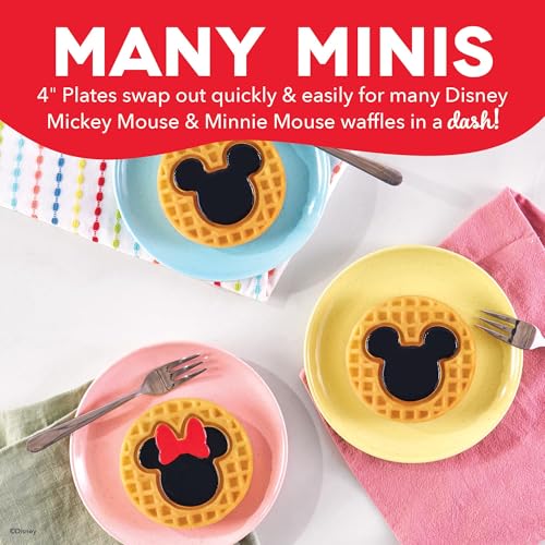 Image of Dash MultiMaker Mini System Removable Plate Set - Ceramic, Nonstick Replacement Plates for Fun-Shaped Waffle Breakfast - Waffle Maker Not Included - 4-Inch - Two-Pack - Mickey & Minnie