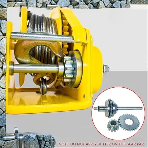 Winche manual resistente 1200lbs con cuerda 30m y gancho miniatura 5