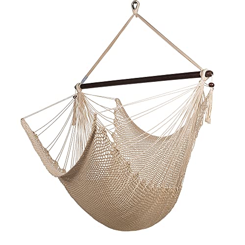 Caribbean Hammocks Large Chair - 48 Inch - Polyester - Hanging Chair - Cream #TOP1