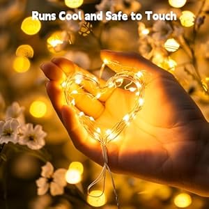 Minetom fairy lights plug in 33ft 100 leds waterproof silver wire firefly lights adaptor included starry string lights for wedding indoor outdoor christmas patio garden decoration warm white  urban country home decor