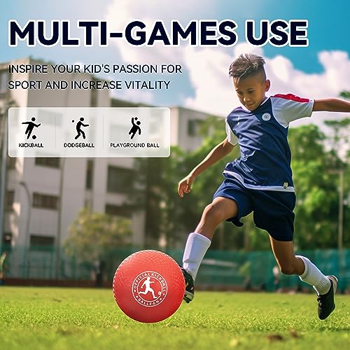 image for BallFUN Playground Balls Kickball, Rubber Dodge Balls for Kids and Adu