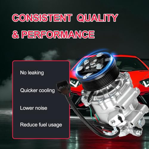 Image of 38800-RNA-A01 AC Compressor with Clutch Replacement for Honda Civic 1.8L 2006 2007 2008 2009 2010 2011,Air Conditioner with 7-Groove Pulley,Replaces# CO 4918AC,38810RRBA01,38800RNBA02