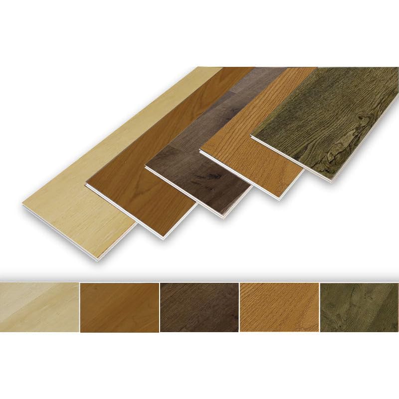 Klick Suelo de vinilo rígido SPC, aspecto de espiga, impermeable y antideslizante, 6 mm + 1 mm, aislamiento IXPE, para calefacción por suelo radiante, sistema de clic (Ostend Oak, 1 m²)