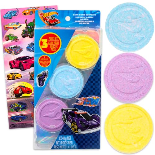 Hot Wheels Bombes de bain enfant x3 avec surprise et autocollants