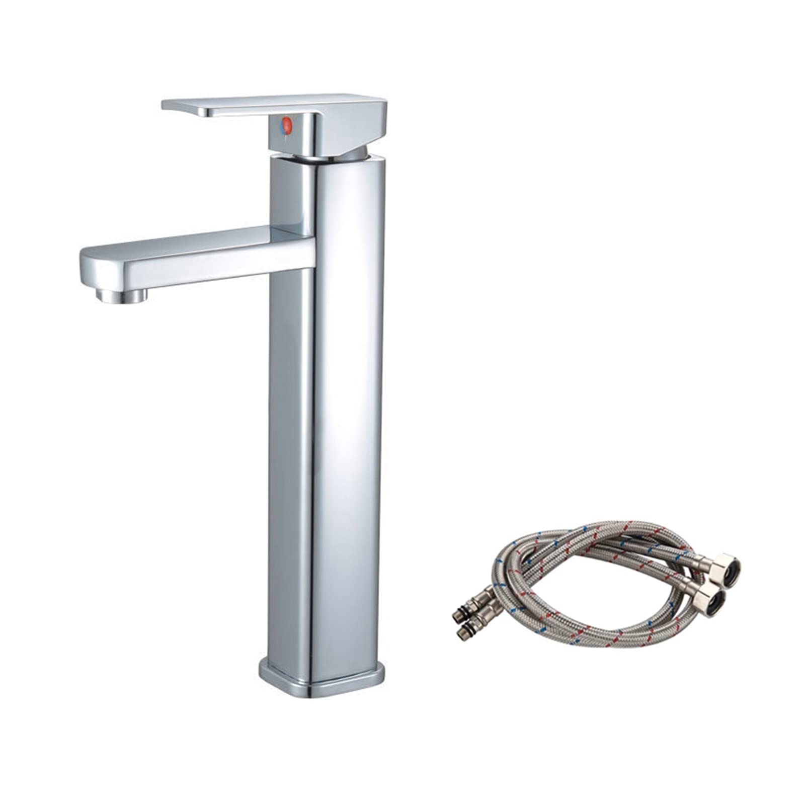 Mélangeur de lavabo monté sur pont en acier inoxydable brossé pour une salle de bain moderne