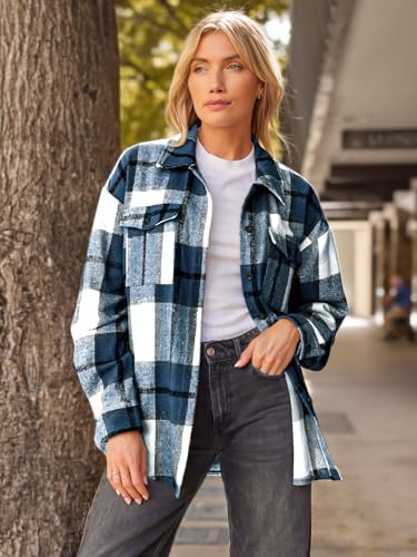 AUTOMET Women's Flannel Shacket for Fall