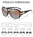 DUCO Classic Sunglasses for Women Jackie O Sun Glasses Wide Shades Designer Style 100% UV Protection 6214