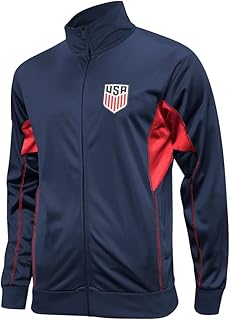 Icon Sports Officially Licensed U.S. Soccer Full Zip Up Active Adult Training Soccer Track Jacket