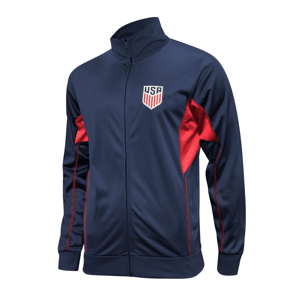 Icon Sports Officially Licensed U.S. Soccer Full Zip Up Active Adult Training Soccer Track Jacket