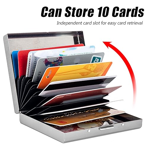 Credit card bank card business card holder Used for storing bank cards to prevent card information from being stolen (silvery)2