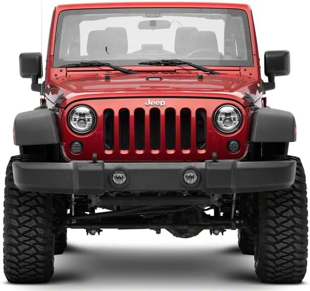 Miniatura 2 de Axial Faros delanteros LED Daymaker de la serie Raxiom carcasa cromada lente transparente compatible con Jeep Wrangler TJ y JK 97-18
