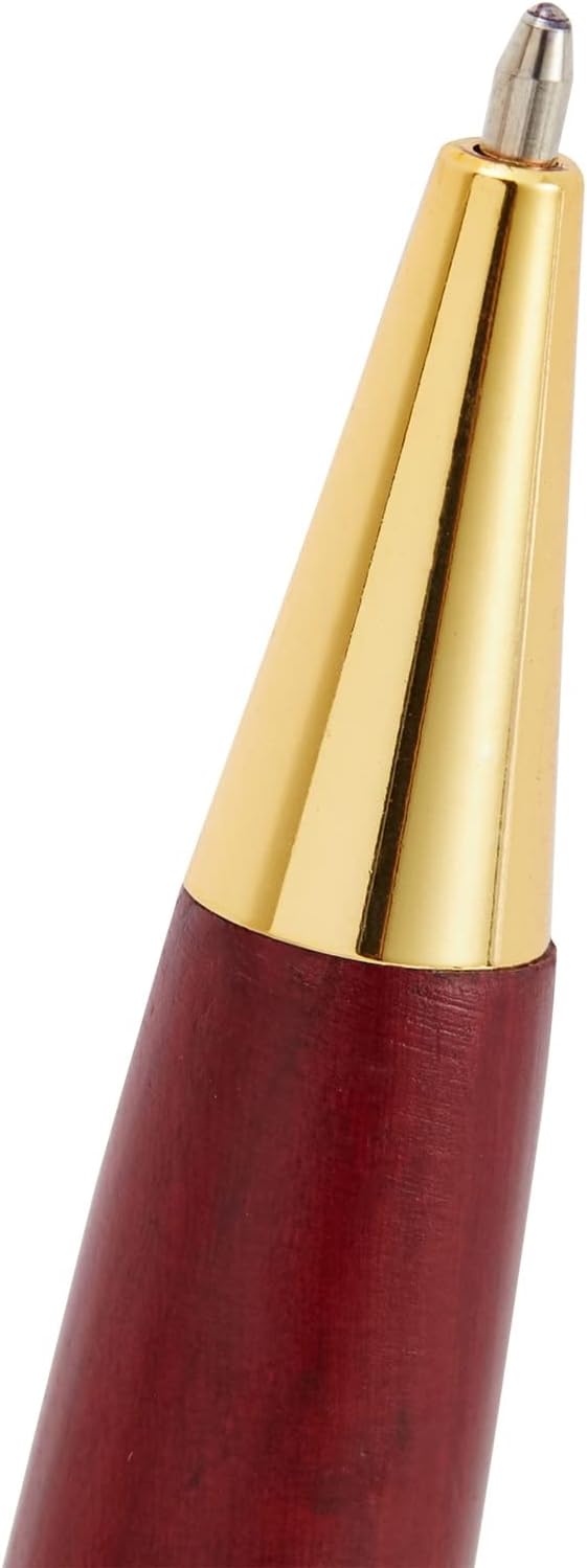 Juvale 4-Pack Luxury Rosewood Ballpoint Pen Set for Men - Cherry Red Wood Finish, Brown - Smooth 0.7mm Black Ink Refill - Business & Executive Gift Set - Refillable Wood Pens