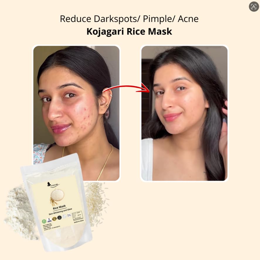 Image of Herbal Rice Powder Mask | for Face, Skin, Body | Btightening & Glow |