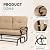 Incbruce 4Pcs Outdoor Metal Furniture Patio Conversation Sets (Glider, Bistro Table, 2 Spring Lounge Chairs) - Wrought Iron Outdoor Glider Chairs Sets (Brown)