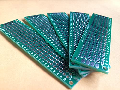 jingtongda 10Stk Pitch 2.54mm 2x8cm doppelseitig RM2.54 Platine Hartpapier Punktraster Lochrasterplatine Fibreglass FR4 Prototype Paper PCB Leiterplatte Experiment Matrix Circuit Board Lochraster Cover