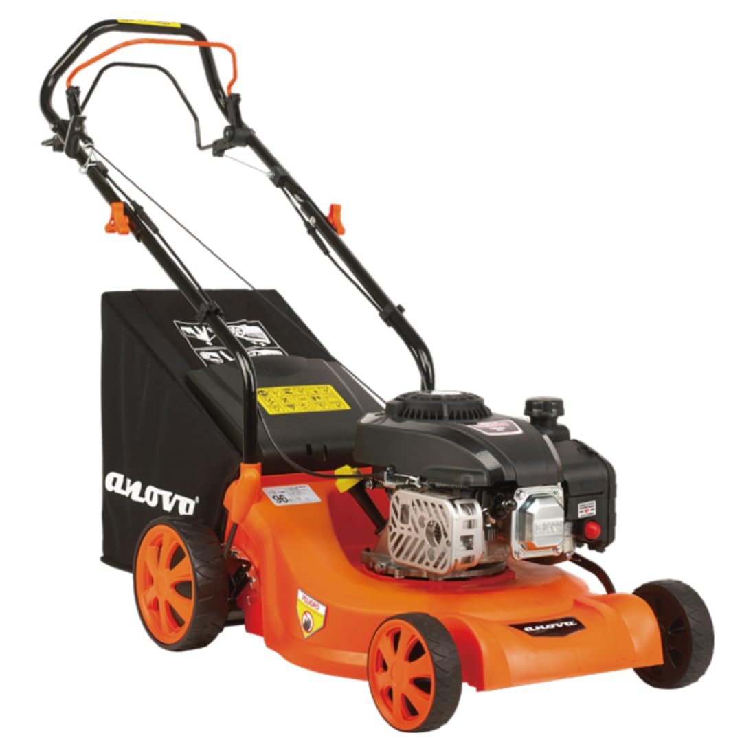ANOVA - Cortacésped Gasolina 4T | 1,9 KW | 131 CC | Ancho Cuchilla 410 MM | Velocidad 2800/MIN | Alturas 25-75 MM (7 POS) | para Mantenimiento de Césped en Jardines y Zonas Verdes | Diseño Robusto