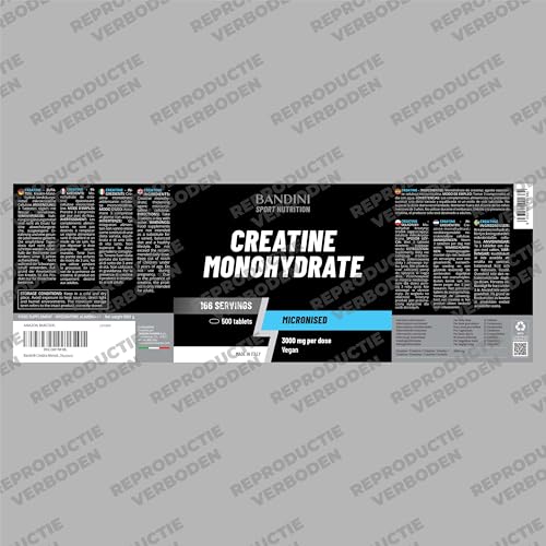 Bandini® Gemicroniseerde Creatine Monohydraat 500 tabletten van 3000 mg per dosis - Supplement voor training, sportschool en pre-workout - Veganistisch - 100% puur Creatinemonohydraat - Afbeelding 6