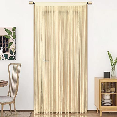 HSYLYM Door Curtain Window Curtains Door Decorations Room Dividers Decorations for Room,Doorways,Wall,Closet,Party and Furniture,One Piece Design,W35 xL96,Champagne - Image 2