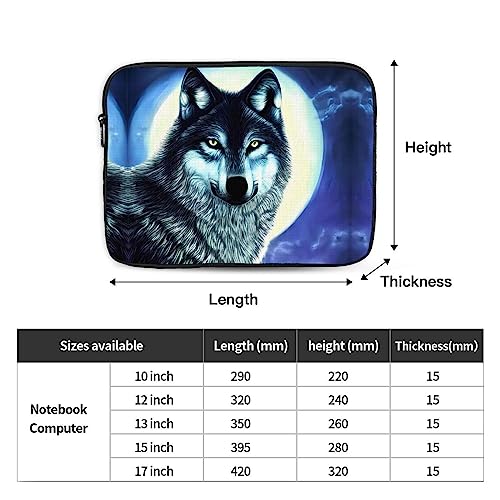 Wolf Under Moon Laptop Sleeve Case 15 Inch Suitable For Notebook Computer Tablet Traveling Carrying Simple Case4