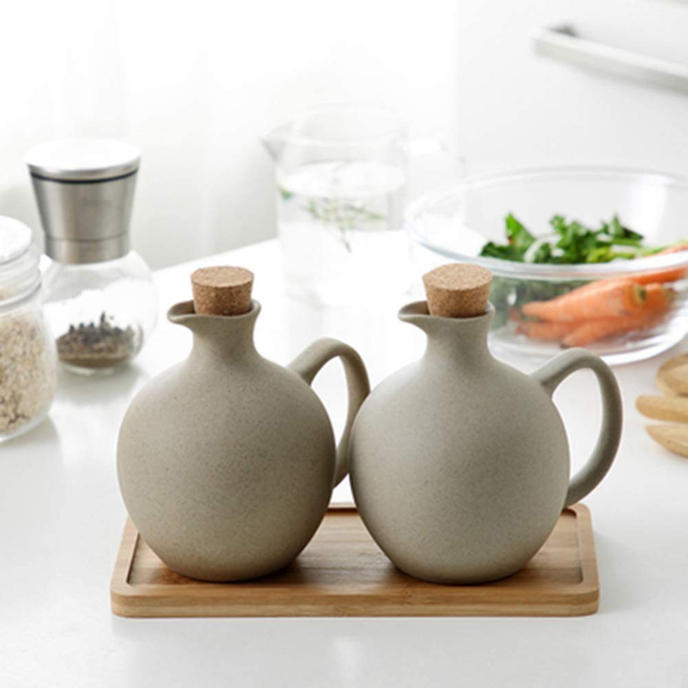 Juego de botellas de condimento retro para el hogar, cocina, salsa de soja, botella de vinagre