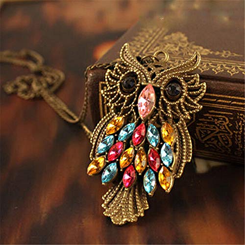 CHOP MALL Jewelry Necklace Fulled Crystal Owl Pendant Necklace Chain for Women Best Friend Father Gift