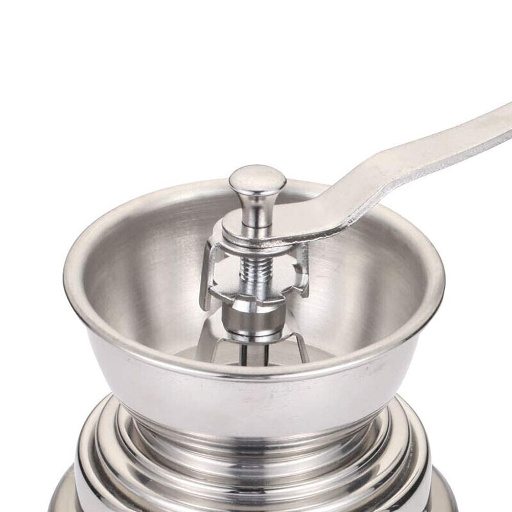 Macinino Rotondo Piccolo in Acciaio Inossidabile, macinacaffè a manovella, Nucleo in Ceramica/grossolanità Regolabile