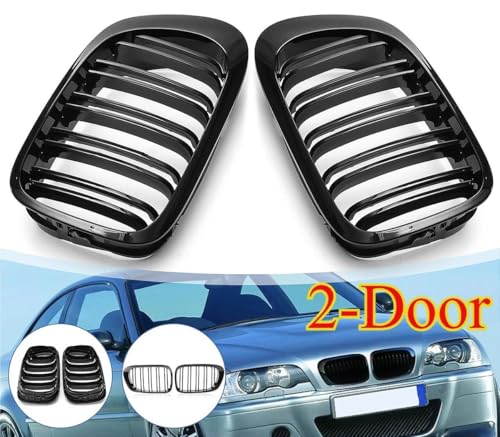 Calandre Noire Brillante pour BMW E46 Coupé Phase 1 - 2