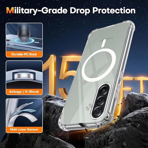 Image of Jkobi Shockproof Crystal-Clear Back Cover for Samsung Galaxy A56 (Magsafe Wireless Support | Drop & Camera Protection | Hard Polycarbonate)