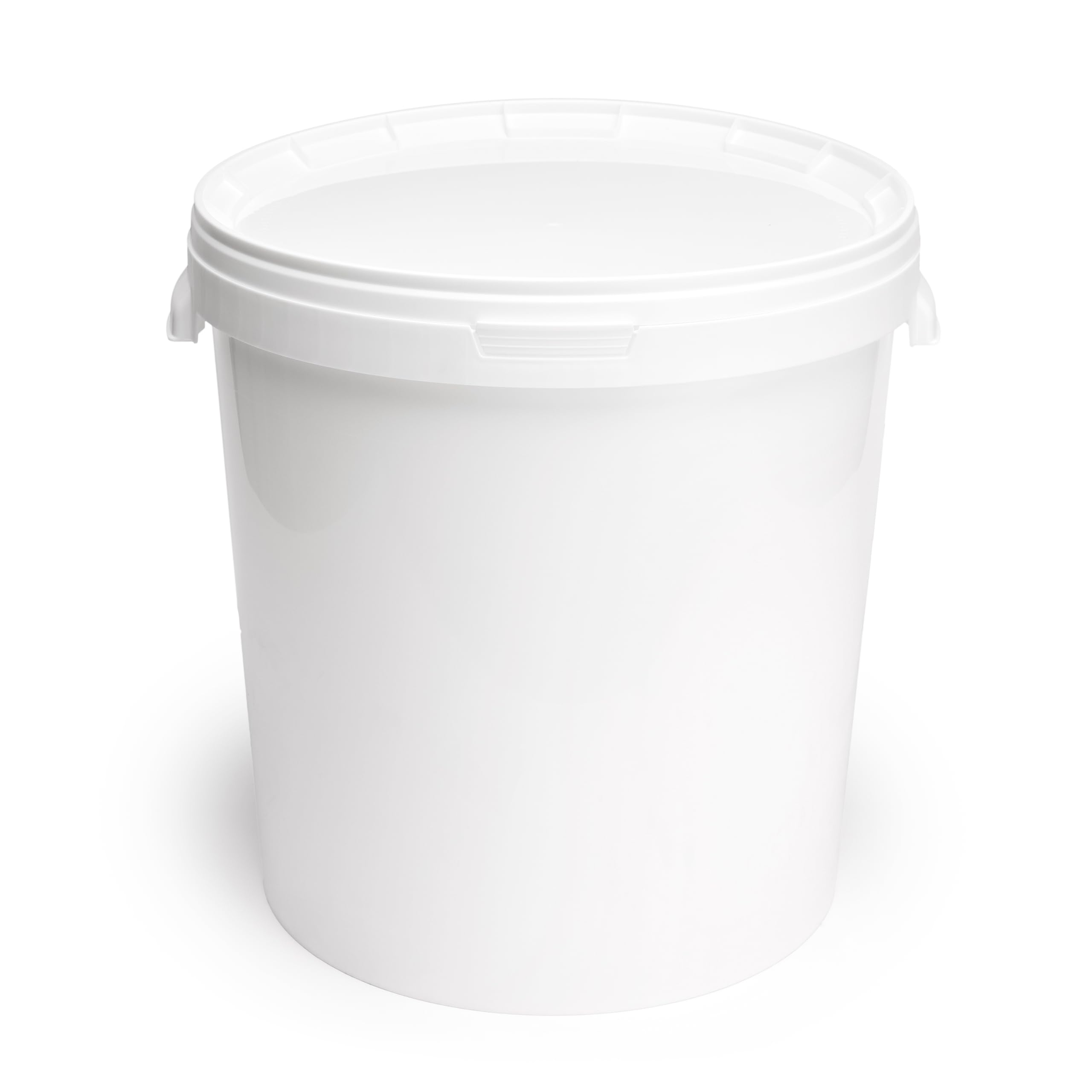 Garronda Seau en Plastique Blanc 30 litres avec Couvercle - pour Le Stockage de Produits Alimentaires et Chimiques - en Polypropylène - Lot de 5 - GD-0117