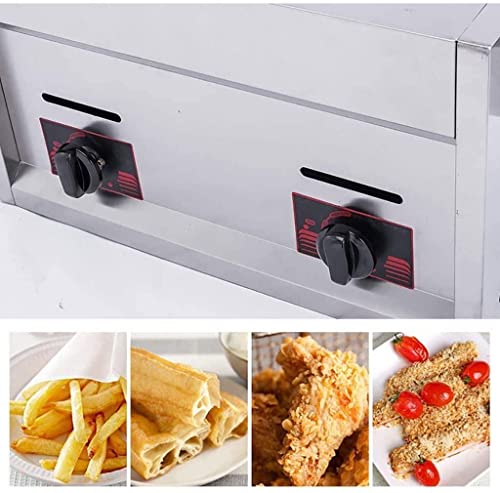 CGLYYDS Professionelle Gas-Fritteuse, 20 l, professionelle Gas-Küchenbratmaschine mit großer Kapazität, mit Körben und Deckeln, für Pommes, Donuts, Fisch, leicht zu reinigen – Bild 8