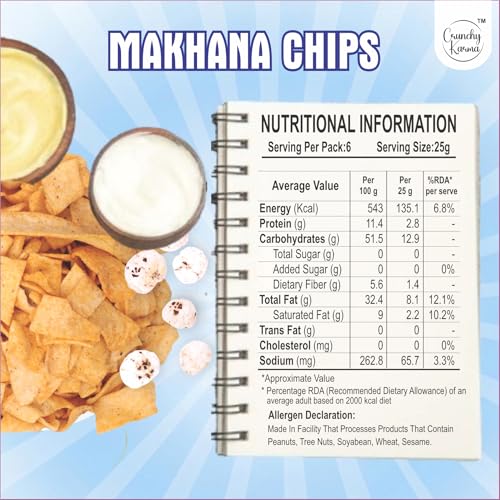 Image of Makhana Chips Cheese & Herb | Baked Foxnut Chips | High Protein Healthy Snack | Gluten Free | No Trans Fat | Crispy Low-Calorie Snack for Anytime Munching - 150g (Pack of 2)