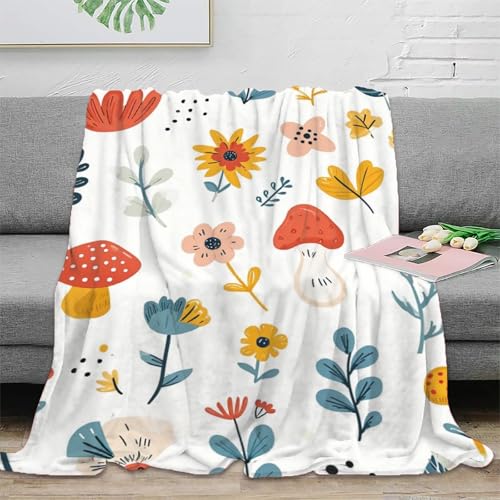 Couverture canapé fleurs imprimée 3D plaid douillet flanelle pour soirée série