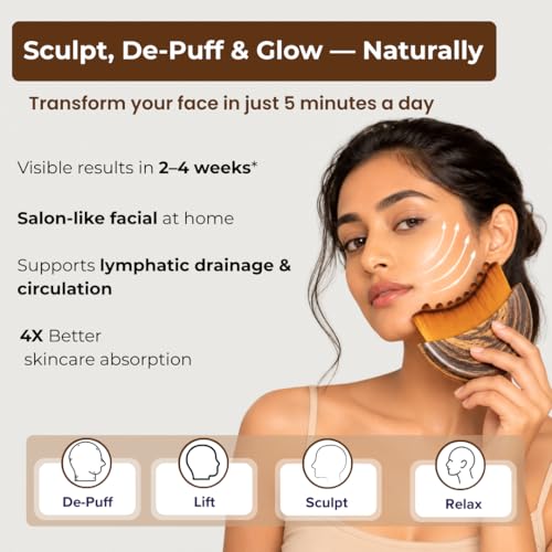 Image of Premium Lymphatic Contour Face Brush | 360 Facial Sculpting for Puffy Face & Double Chin | Ultra Soft Facial Massage Brush | Massager & Gua Sha Brush for Face | Face Lifting & Lymphatic Drainage Tool with Travel Case