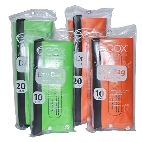 ecox Bolsa Seca Impermeable para Actividades al Aire Libre con Construcción de PVC 500D 10L Verde DB10LG miniatura 7