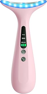 Facial and Neck Massager for Face, Neck - Skin Lifting & Firming - Wrinkle & Dark Circle Reducer - at Home Skin Care Face Sculpting Tool and Neck Massager-Pale Pink
