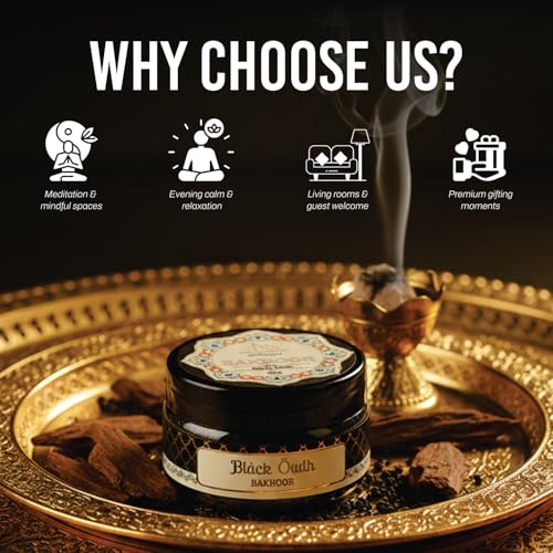 Image of Devdarshan Black Oudh Bakhoor (50g) | Pack of 1 | Premium Long-Lasting Oriental Aroma | Natural Resin for Home Fragrance, Meditation & Relaxation | Luxurious Scented Bakhoor