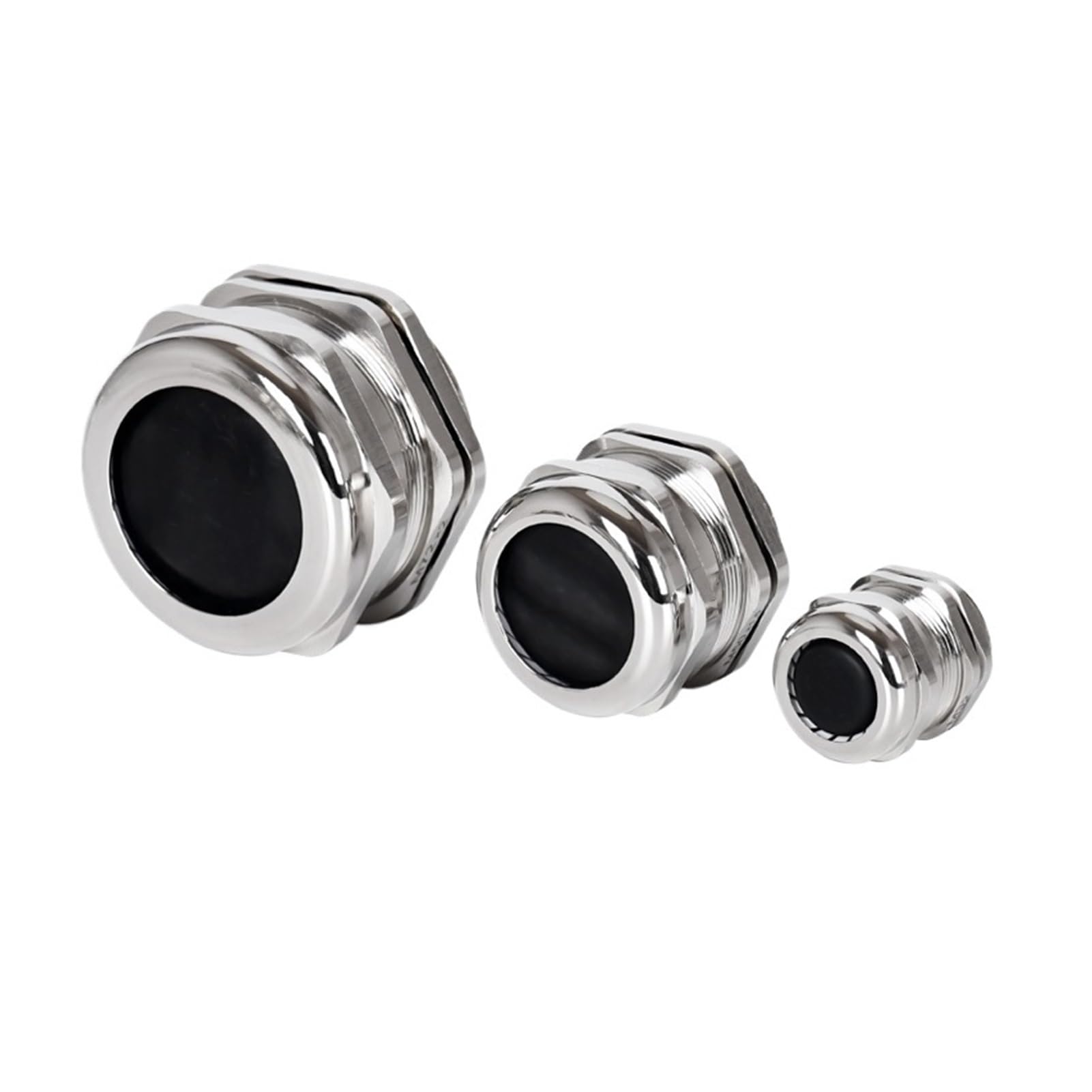 10 Uds PG tipo 304 prensaestopas de Cable acero inoxidable IP68 junta fijación impermeable Metal conector recubierto níquel(SSPG63)