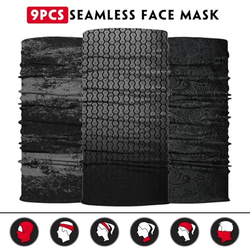 Image of Venswell Neck Gaiter Face Mask Men Women,Seamless Bandana Rave Face Cover Scarf Mask,Balaclava,Headband, Head Wrap,Headwear