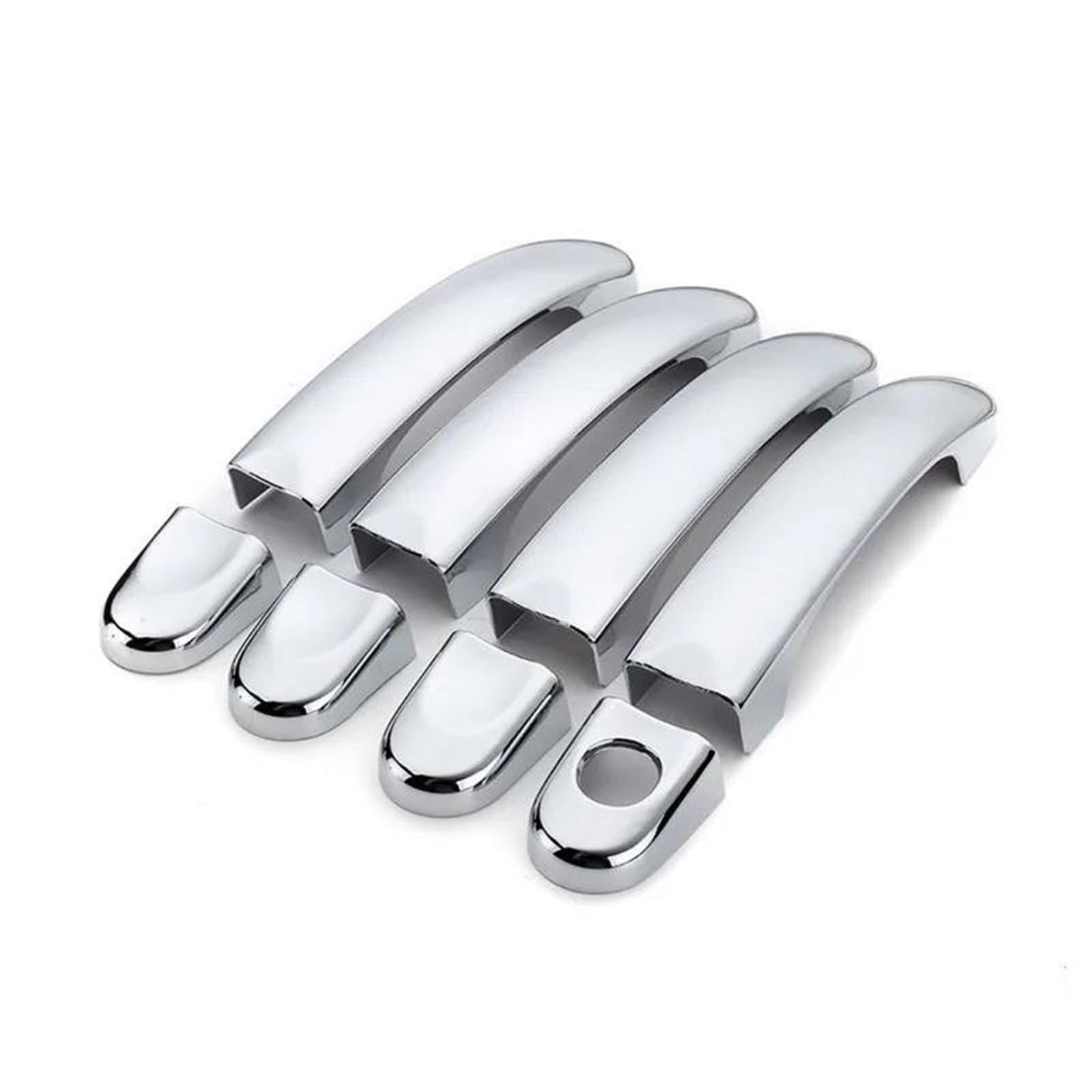 Piwine Abs Chrome 8Pcs /Carbon Fiber Door Handle Covers Trim Outer Style For Vw For Touran 2003 2004 2005 2006 2007-2010(Abs Chrome)