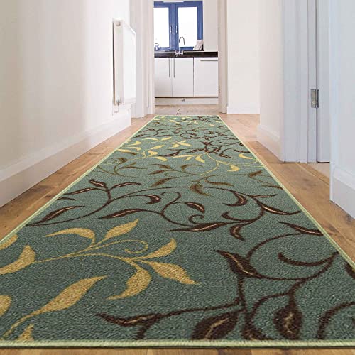 image for Ottomanson Ottohome Collection Non-Slip Rubberback Leaves Design 3x10 